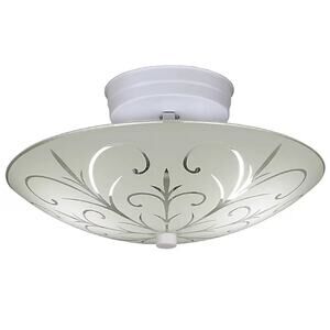 Project Source Semi-Flush Mount Ceiling Fixture - Frosted Glass #0344428
